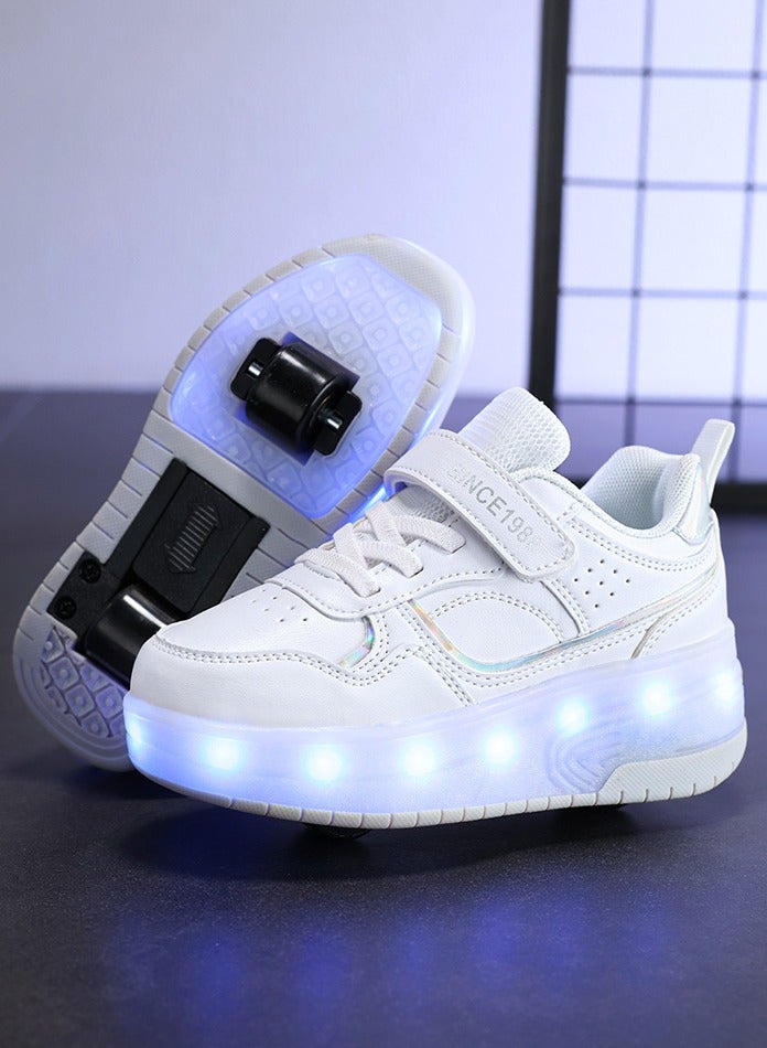 LITTLE ROCKZ LED Flash Light Fashion Shiny Sneaker Skate Heelys Shoes With Wheels And Lightning Sole - Image 2