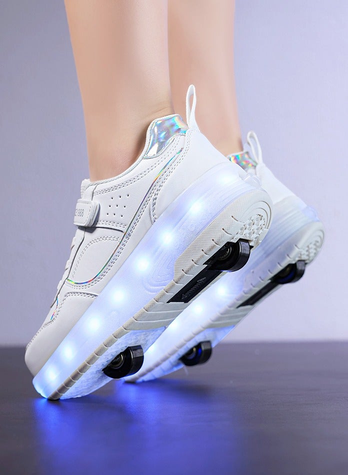 LITTLE ROCKZ LED Flash Light Fashion Shiny Sneaker Skate Heelys Shoes With Wheels And Lightning Sole - Image 3