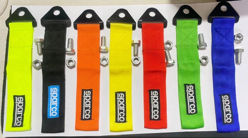 AUTO MT Black SPARCO Tow Belt Strap Universal Front Rear Towing Hook (Nylon, 1000 kg Pull Capacity) - Image 3