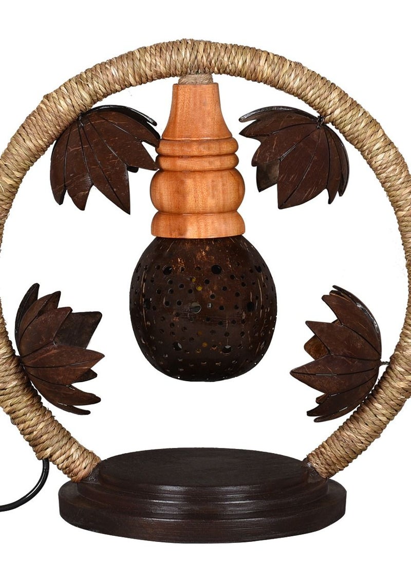 N & H Round Shaped 1 Ball Design Coconut Shell Table Lamp  - Image 4