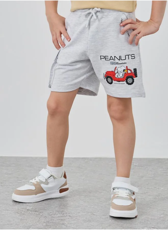 ستايلي Styli Printed Drawstring Shorts with Pocket Detail
