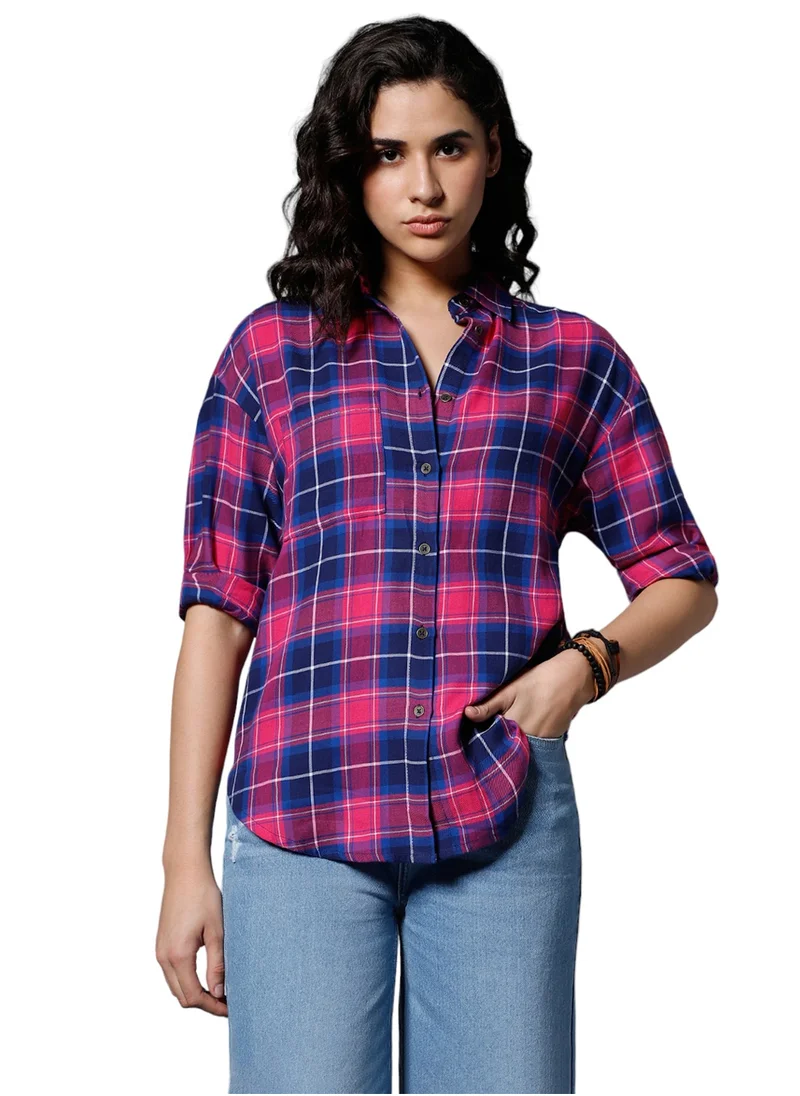 HIGH STAR Boxy Multicolor Shirt for Women