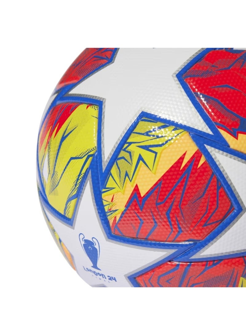 اديداس كرة قدم أديداس لندن 24 فاينال المغلفة، مقاس 5 - كرة قدم بتصميم دوري أبطال أوروبا - أبيض/أحمر/أصفر/أزرق - Image 3