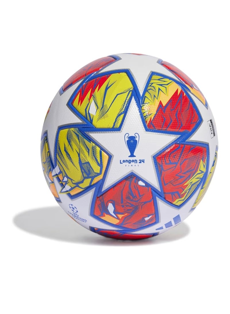 اديداس كرة قدم أديداس لندن 24 فاينال المغلفة، مقاس 5 - كرة قدم بتصميم دوري أبطال أوروبا - أبيض/أحمر/أصفر/أزرق - Image 2