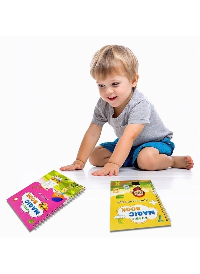 A set of Arabic calligraphy practice books, a children's magic calligraphy practice book set, reusable tracing practice set. Includes an easy-grip pen and replacement refills, a total of 4 books, covering math numbers, Arabic letters and drawing exercises. - Image 5