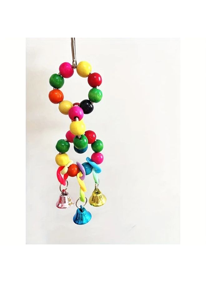 Colorful Parrot Chewing Toy With Bells And Flower Design Random Color Size L - Image 5