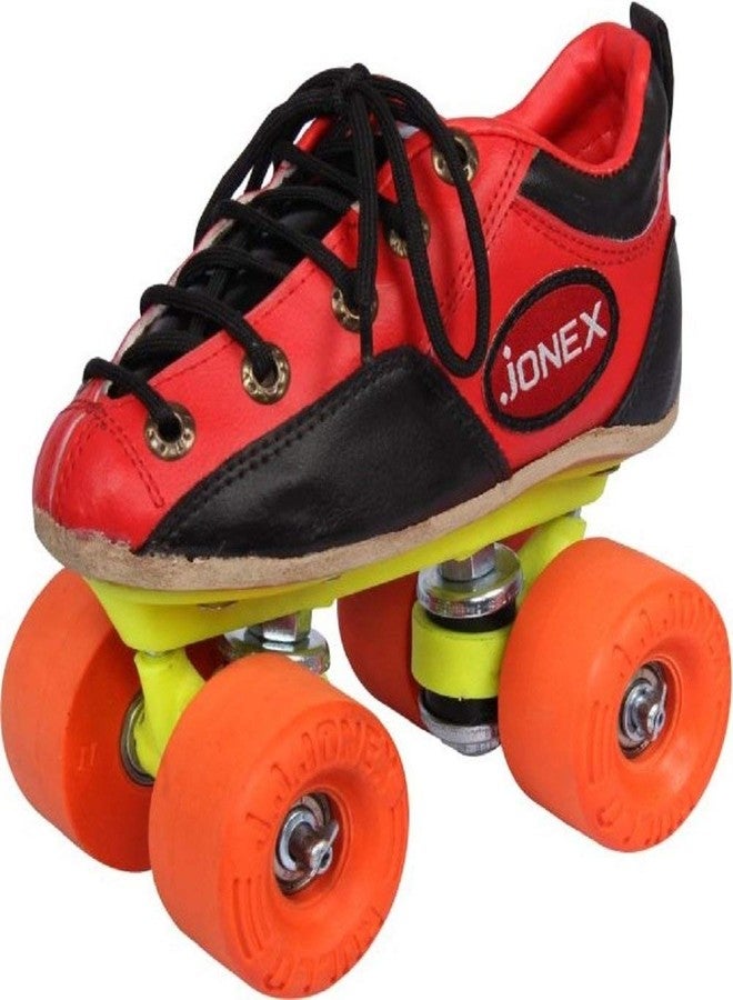 JJ Jonex Shoe Skates , Shoe Skates for Kids , Fix Body Shoe Skates (3 UK/Ind, Black Red- Rollo)