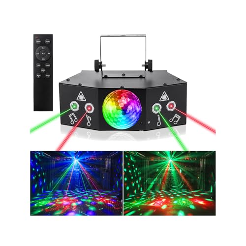 LAUCNPTY DJ Disco Ball Party Lights with DMX512 and Sound Activated, LED Stage Lighting Show Strobe Light for Parties Indoor Dance Wedding Karaoke Bar KTV Club Christmas Halloween Music Rave Lamp - Image 1