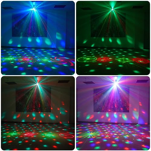 LAUCNPTY DJ Disco Ball Party Lights with DMX512 and Sound Activated, LED Stage Lighting Show Strobe Light for Parties Indoor Dance Wedding Karaoke Bar KTV Club Christmas Halloween Music Rave Lamp - Image 2