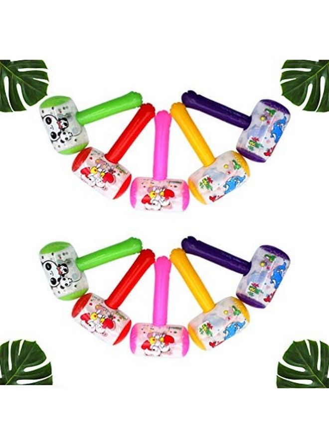 NUOBESTY 10Pcs Squeaky Hammer Inflatable Cartoon Hammer With Sound Bell Clown Handle Hammer Funny Toys For Toddler Kids (Random Color) - Image 4