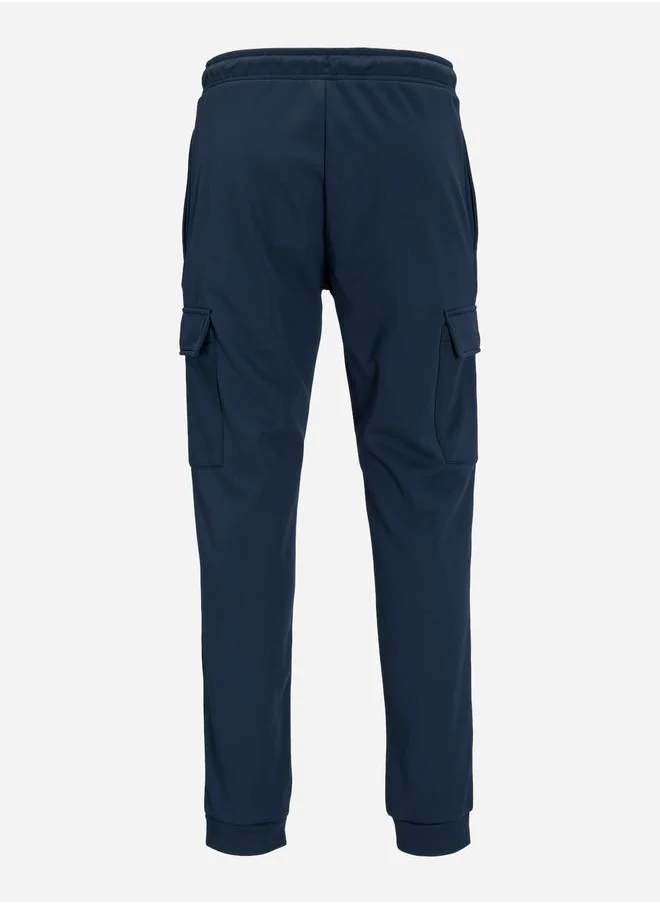 JACK & JONES Solid Cargo Joggers with Rib Hem