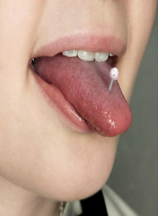 ROSENICE 20pcs Colorful Women Tongue Ring Bar Stud (Random Color) - Image 5