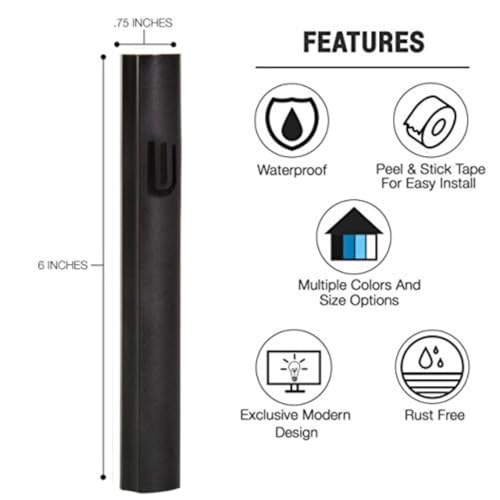 A&S Mezuzot Aluminum Mezuzah Case with Modern Shin Design Waterproof Self Stick Judaica Door Mezuza for 12cm-5inches Scroll Home Blessing Cover (3 Pieces, Black) - Image 5