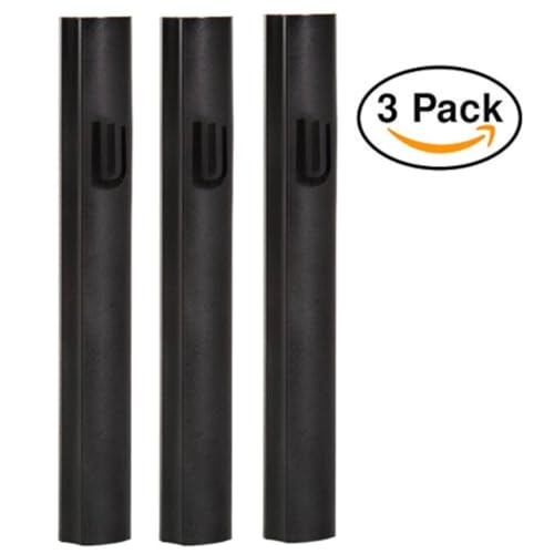 A&S Mezuzot Aluminum Mezuzah Case with Modern Shin Design Waterproof Self Stick Judaica Door Mezuza for 12cm-5inches Scroll Home Blessing Cover (3 Pieces, Black) - Image 2