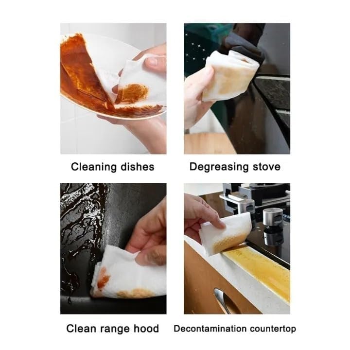ELISCO 80 pcs Kitchen Cleaning Wipes Strong Decontamination Kitchen Wipes Disposable Kitchen Wet Wipes Household Cloth Towel For Removing Grease Stains And Cleaning Glass Table Wet Tissue Wipes - Image 4