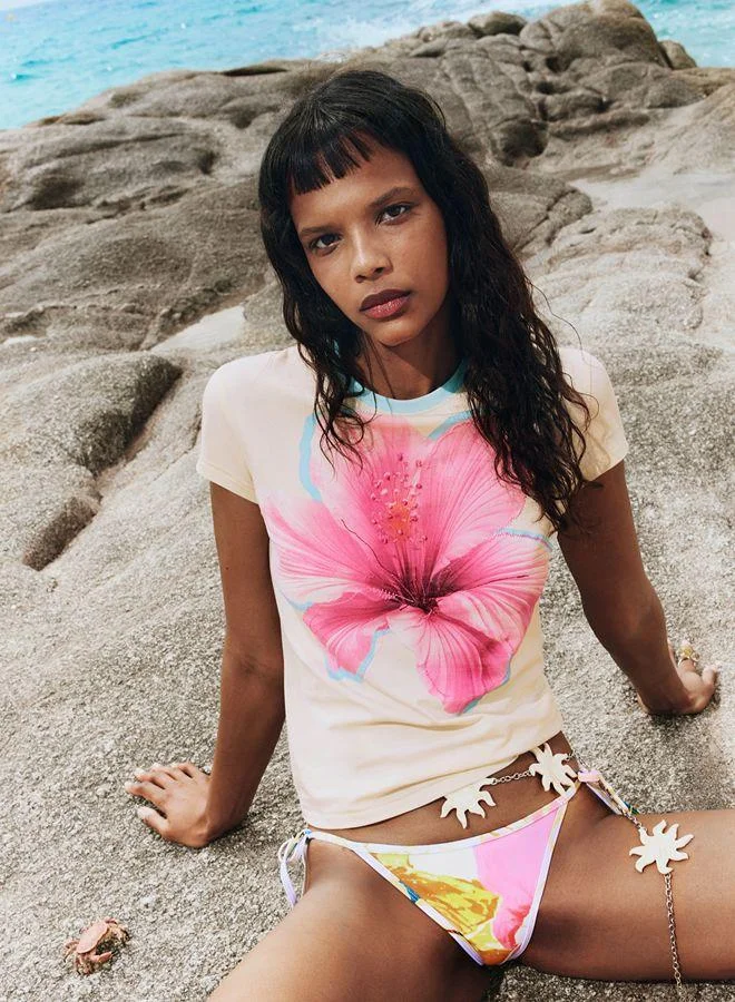 Desigual Multicolour Floral printed t-shirt for Women | Best Price UAE