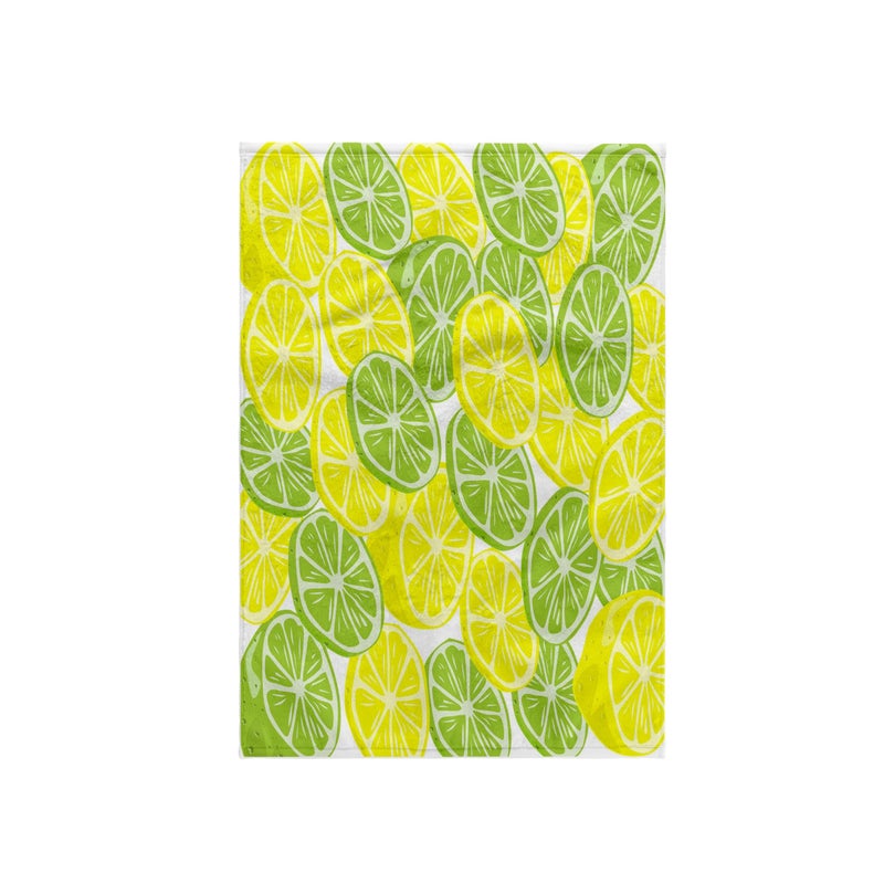 3DROSE 3D Rose Print of Lemon and Lime Repeat Pattern Hand Towel  15"" x 22"" - Image 1