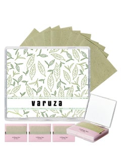 VARUZA 400 Counts  Mirror Case Green Tea Natural Oil Blotting Sheets for Face with Mirror Case and Refills 