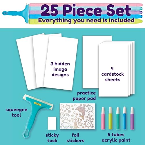 Creativity for Kids Squeegeez Magic Reveal Craft Kit: Mermaid - Dot Painting Art Kits for Kids, Cool Mermaid Gifts for Girls and Boys (Ages 7+) - Image 3