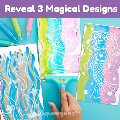 Creativity for Kids Squeegeez Magic Reveal Craft Kit: Mermaid - Dot Painting Art Kits for Kids, Cool Mermaid Gifts for Girls and Boys (Ages 7+) - Image 5