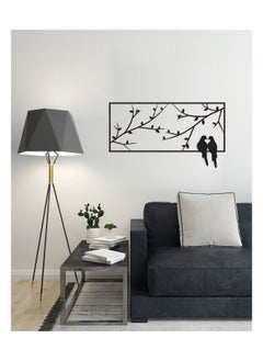 Decorative Birds standing on frame of a window wooden wall Art 44X80 cm