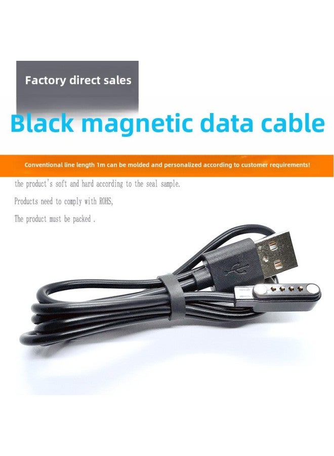 4PIN2.54 Smart Bracelet Data Cable Children's Phone Watch Charging Line Universal 4-pin Magnetic Suction Charging Line-Color:Black  - Image 5