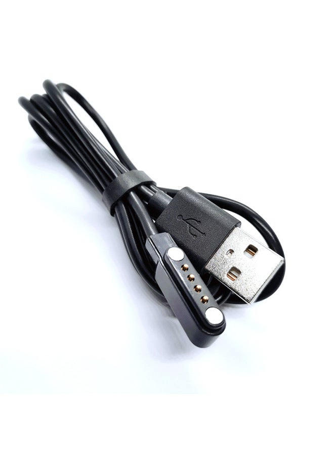 4PIN2.54 Smart Bracelet Data Cable Children's Phone Watch Charging Line Universal 4-pin Magnetic Suction Charging Line-Color:Black  - Image 1