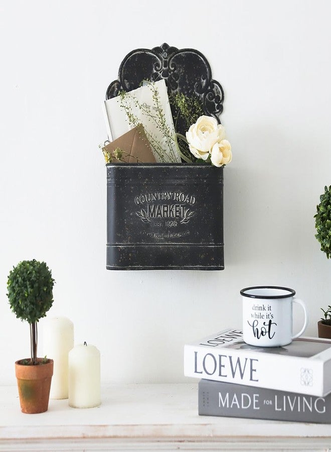 All Chic Metal Wall Planter Outdoor Wall Planter Wall Hanging Planter Rustic Wall Mount Planter Outdoor Indoor Wall Planter for Farmhouse Garden Decor (Black) - Image 5