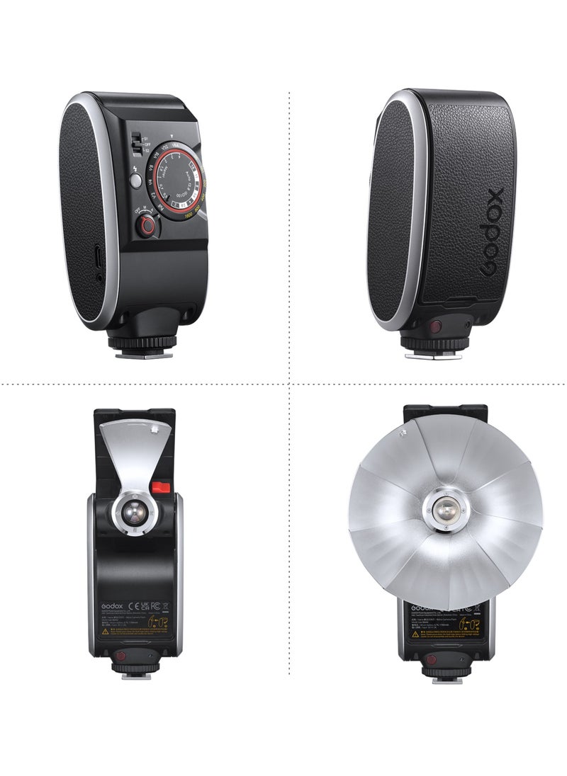 جودوكس فلاش Godox Lux Senior Camera Flash، GN14، درجة حرارة اللون 6000K، أوضاع فلاش تلقائية ويدوية، طاقة فلاش 1/1-1/64، طول بؤري 28 مم، بديل لكاميرات Canon وNikon وSony وFujifilm وOlympus Hot-shoe  - Image 3