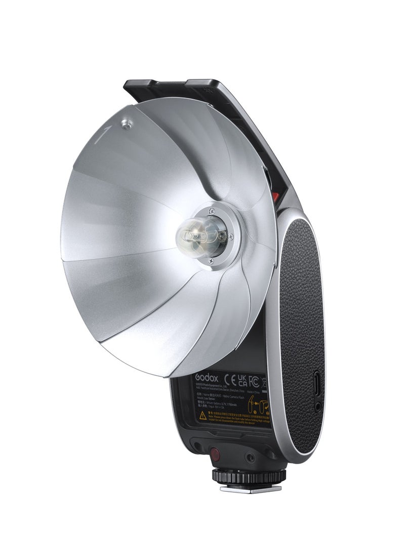جودوكس فلاش Godox Lux Senior Camera Flash، GN14، درجة حرارة اللون 6000K، أوضاع فلاش تلقائية ويدوية، طاقة فلاش 1/1-1/64، طول بؤري 28 مم، بديل لكاميرات Canon وNikon وSony وFujifilm وOlympus Hot-shoe  - Image 4