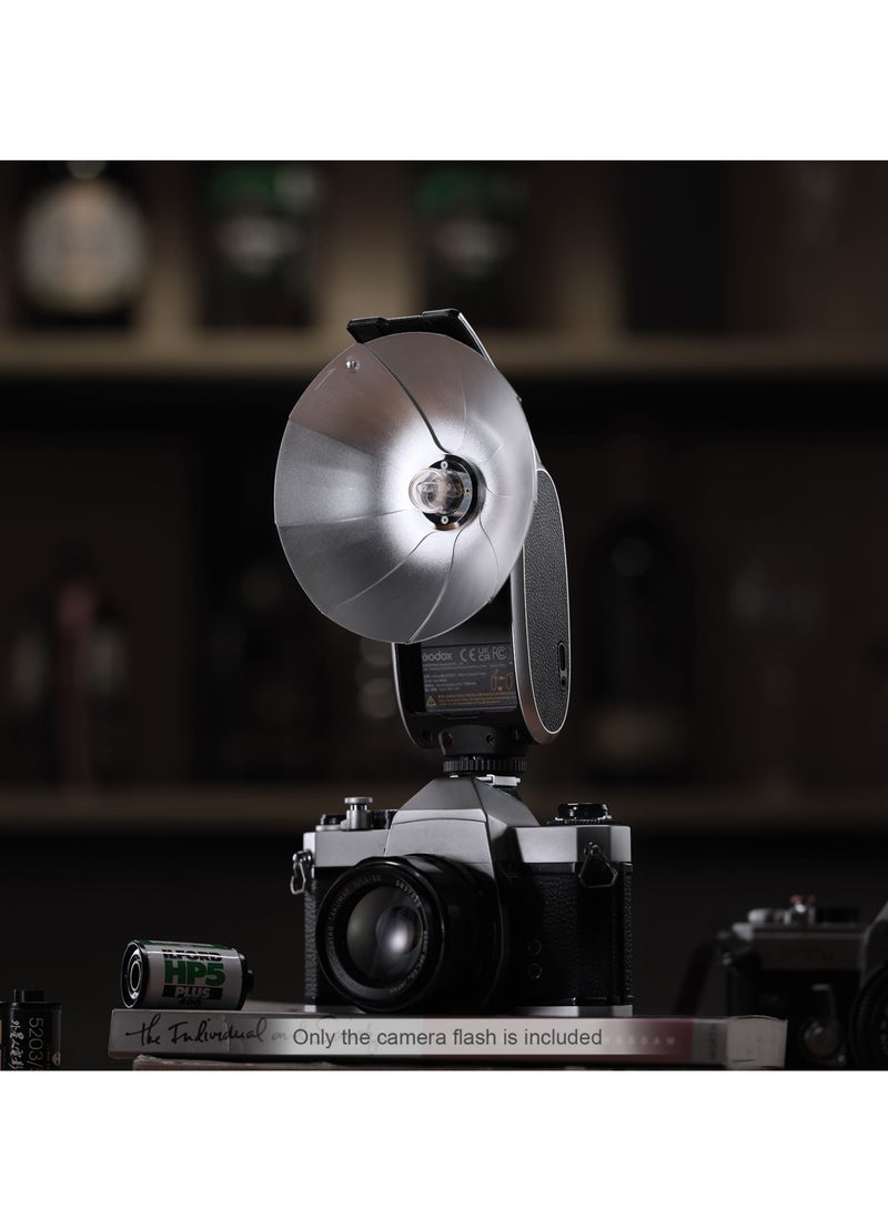 جودوكس فلاش Godox Lux Senior Camera Flash، GN14، درجة حرارة اللون 6000K، أوضاع فلاش تلقائية ويدوية، طاقة فلاش 1/1-1/64، طول بؤري 28 مم، بديل لكاميرات Canon وNikon وSony وFujifilm وOlympus Hot-shoe  - Image 5