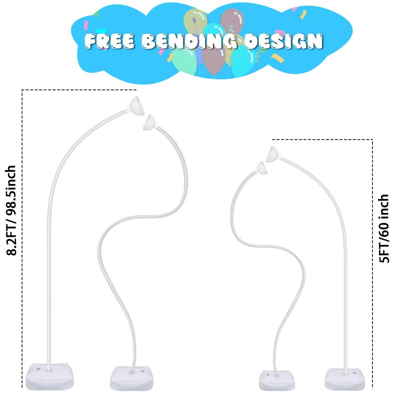 CYAOOI Balloon Arch Kit with Balloon Pump Electric, 8.2FT & 5FT Free Bending Balloon Arch Stand, Half Arch Frame Balloons Column Stand with Water Fill Base for Wedding Baby Shower Birthday Party Decor - Image 2