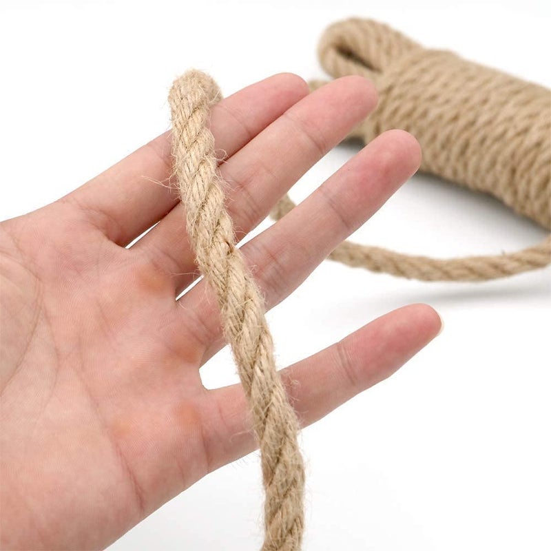 LUCRE 10mmX33 Feet Natural Jute Rope Crafting Twine String Thick Twine for DIY Artwork Christmas Twine Gift Wrapping Gardening Applications Model No Craft_119 - Image 2