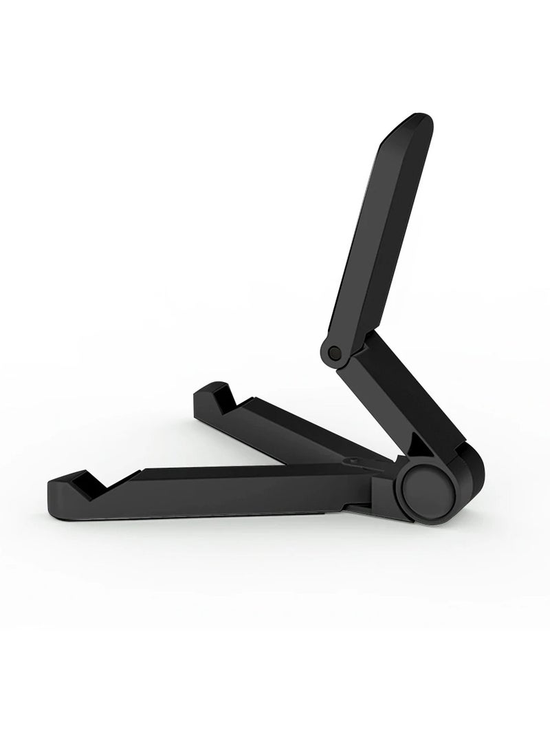AROAQ Tablet Stand Holder, Triangular Folding Bracket Tablet Holder, Adjustable And Flexible Simple Mobile Phone Holder, Easy To Carry Portable Fixed Tablet Stand For Mobiles And Tablets, (Black) - Image 1