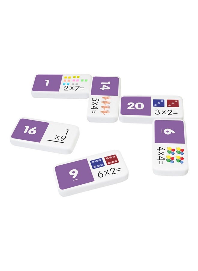 Junior Learning Junior Learning Multiplication Dominoes Game Set, 28 Pieces, Ages 7-9, Math Skills, Grade 2-3  - Image 2
