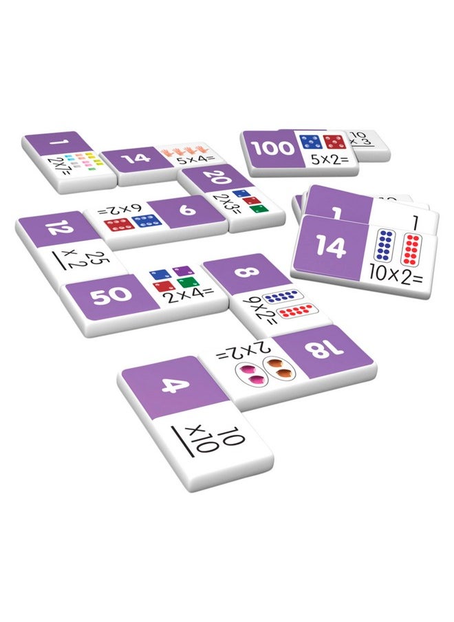 Junior Learning Junior Learning Multiplication Dominoes Game Set, 28 Pieces, Ages 7-9, Math Skills, Grade 2-3  - Image 3