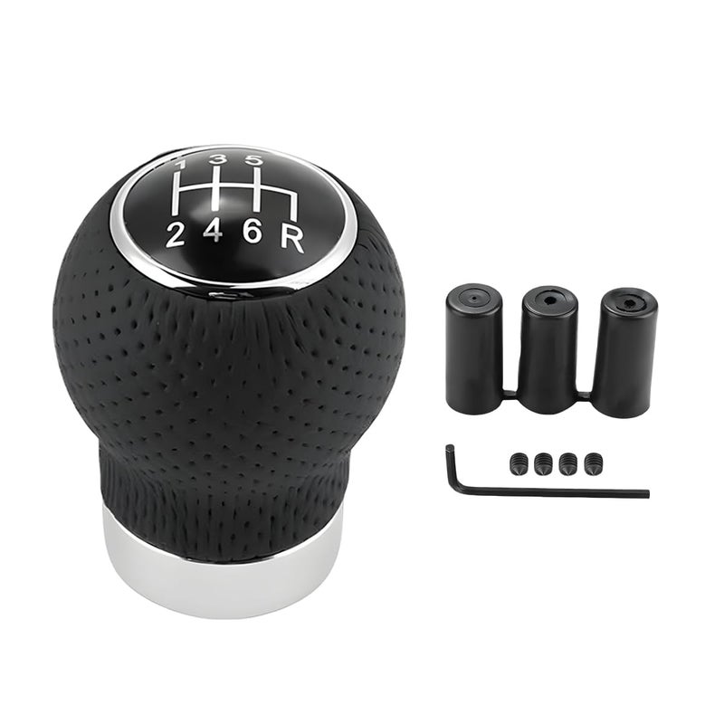 ZIMISI 6Speed Car Shift Knob Leather Shift Knob Lever Kit Automatic or Manual Gear Stick Handle Replacement Accessories Universal Transmission Shift Head for Most Cars Gear 6Round Head R Down - Image 3