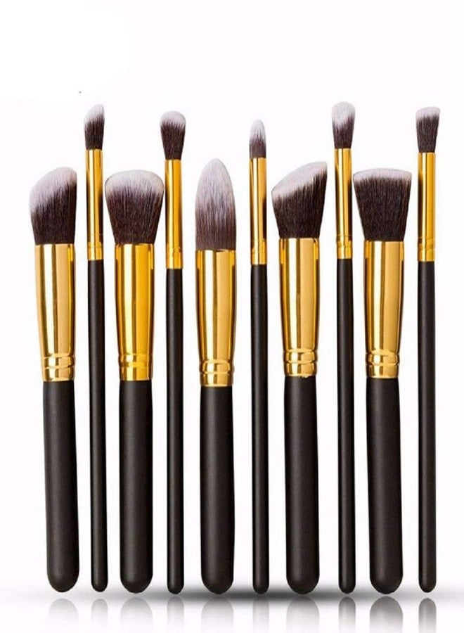 Glowhouse 10 pcs Make up Brush Set Eyeshadow Brush Blush Trush Eye Shadow Brush Concealer Brush Powder Brush (Black) - Image 5