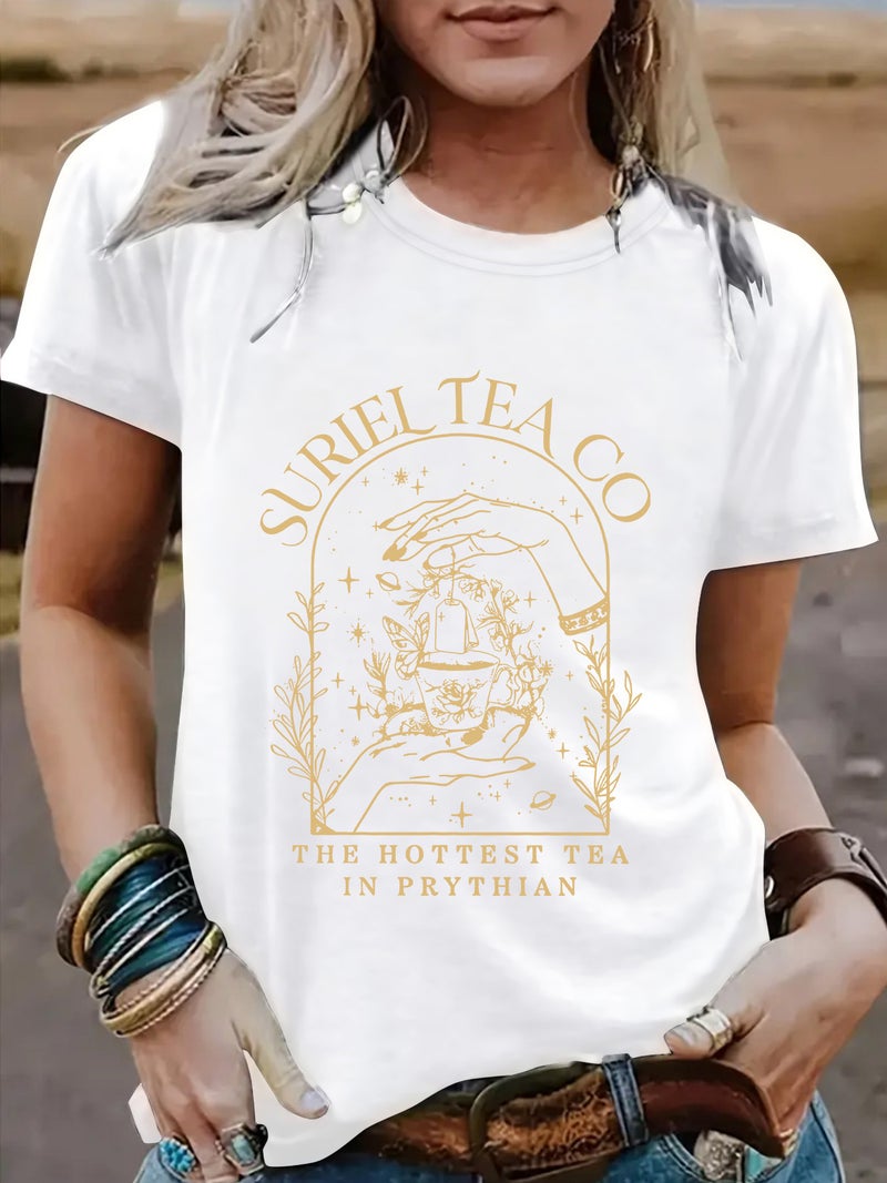 Suriel Teaco Pattern New Short Sleeve Female Fashion T-Shirt Female - Image 3
