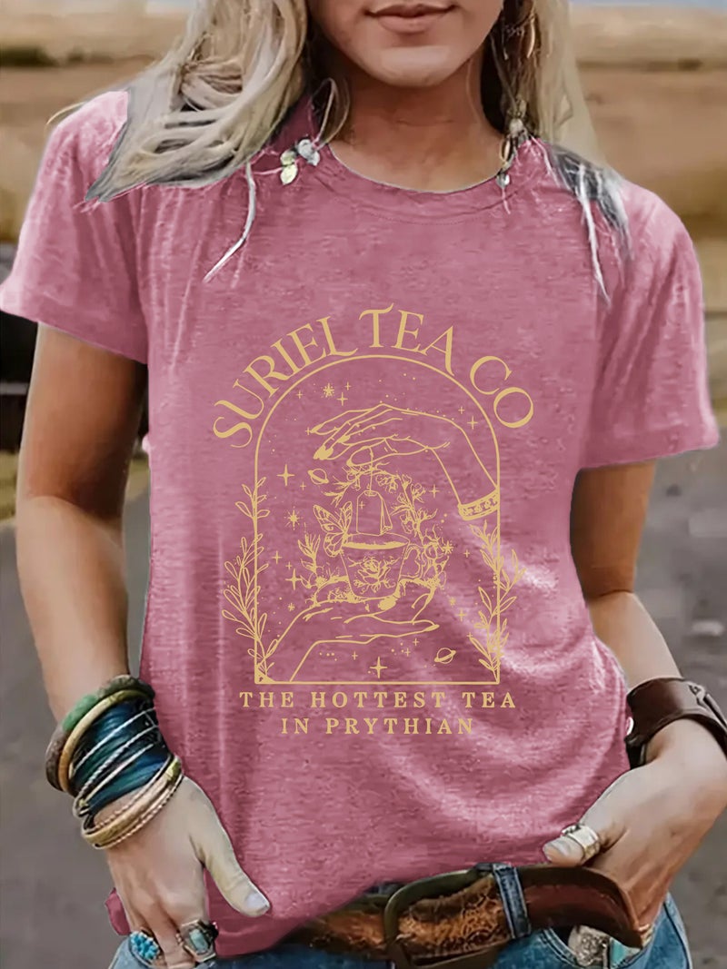 Suriel Teaco Pattern New Short Sleeve Female Fashion T-Shirt Female - Image 2