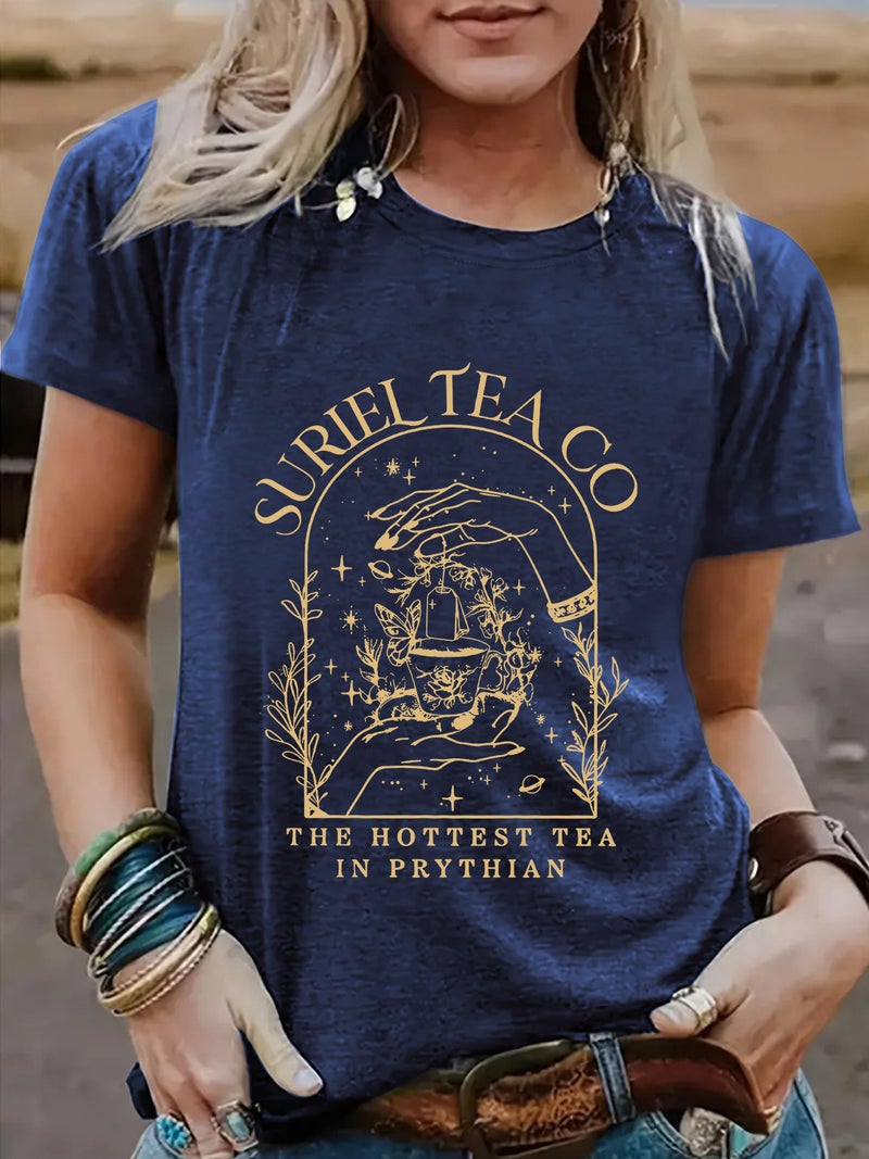 Suriel Teaco Pattern New Short Sleeve Female Fashion T-Shirt Female - Image 4