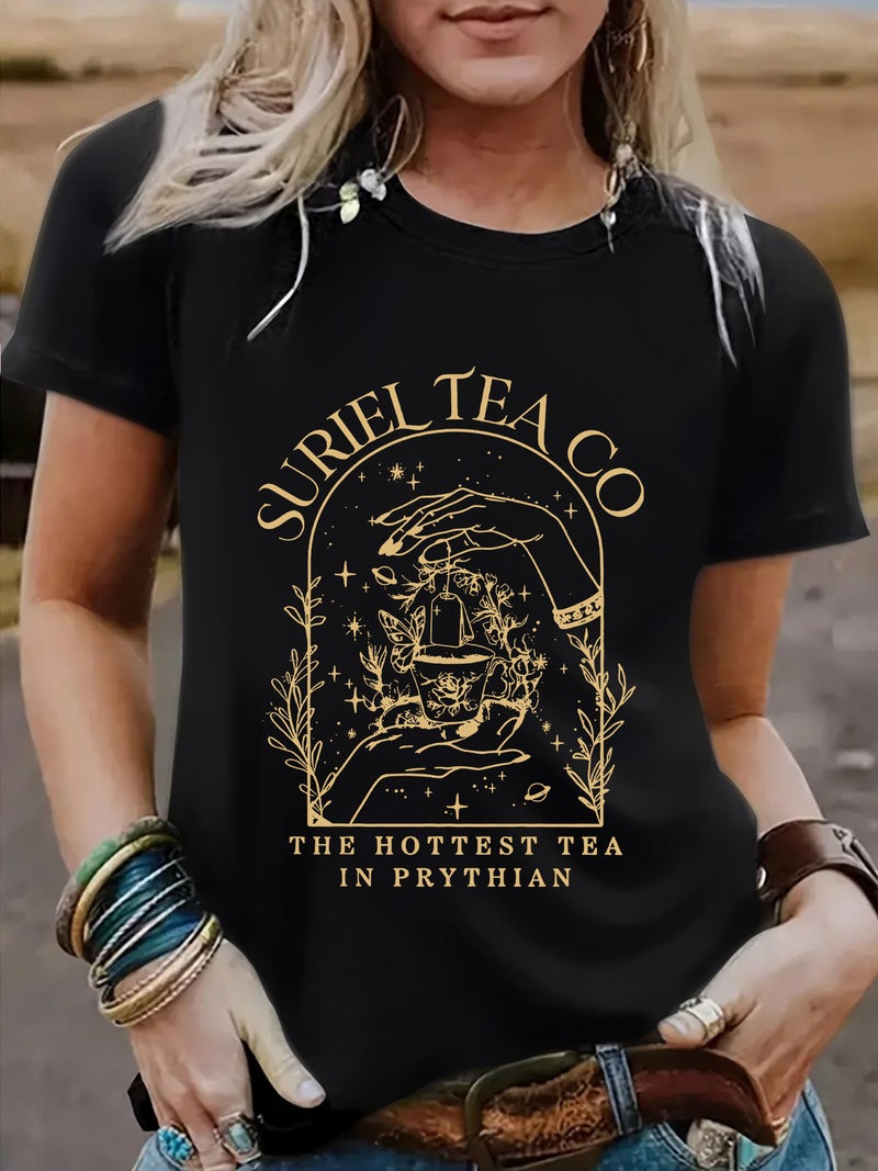 Suriel Teaco Pattern New Short Sleeve Female Fashion T-Shirt Female - Image 5