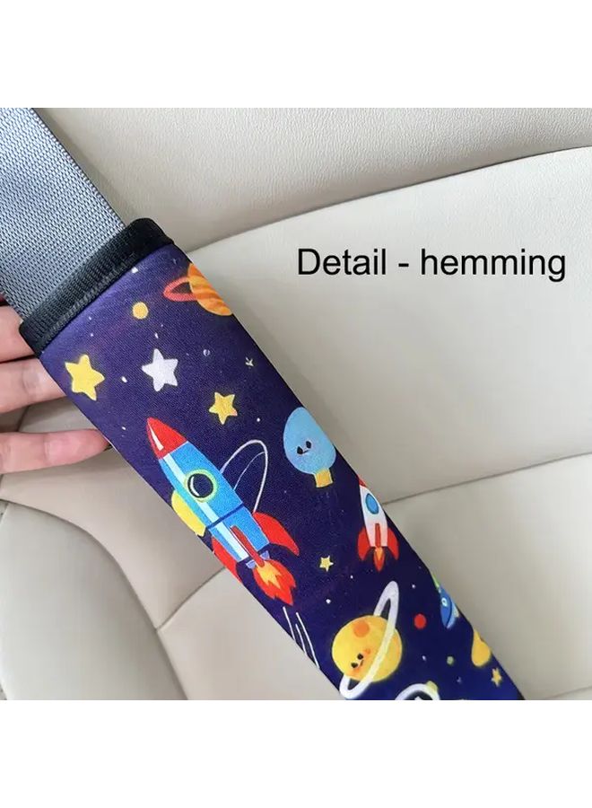 2pcs Colorful Planets Adjustable Car Belts With Anti Choking Protection And Comfortable Pads - Image 3
