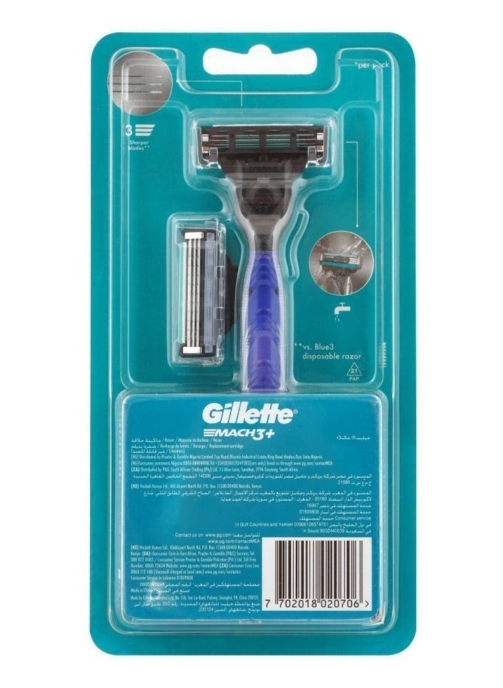 موس حلاقة جيليت Mach3 للرجال بمقبض + 2 شفرات - Image 2