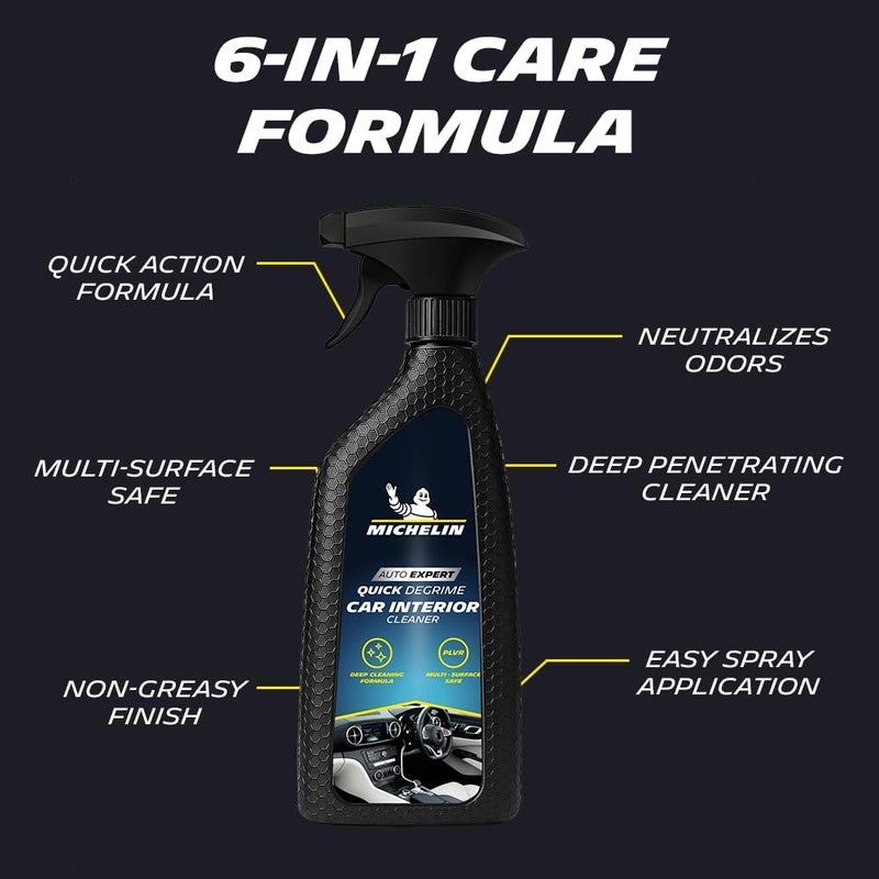 Michelin Interior Cleaner Spray 500ml | Deep Cleaning Spray for Dashboards & Fabric | Removes Dirt, Stains & Grime | Quick Drying, Residue-Free, Safe on Multiple Surfaces - Image 2