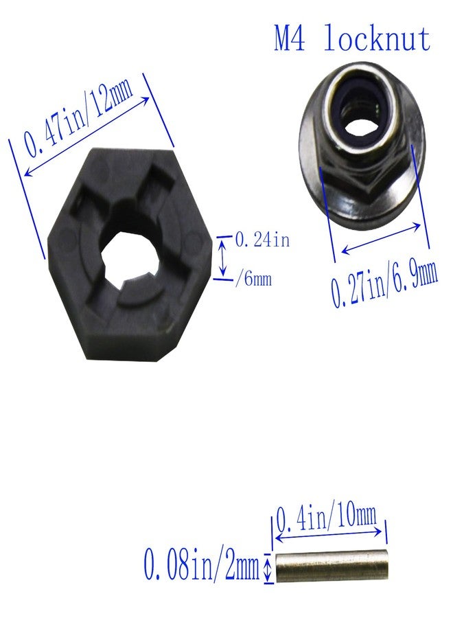 Blomiky 8 Pack 12mm 16440 Wheel Hub Hexes and 8 Pack M20101 Wheel Hex Pins and M40 M4 Wheel Locknuts Spare Parts for 1/10 1/12 1/14 1/16 1/18 Scales RC Truck / 9125 Hex Pin Locknuts 2 - Image 2