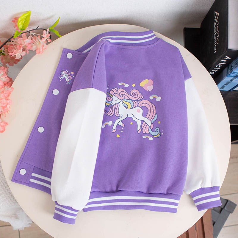Girls Baseball Suit Jacket Spring Children'S Western Style Korean Style Fashionable Cardigan Jacket Top - Image 3