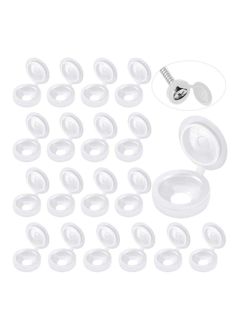 Generic Hinged Screw Cover Caps Plastic Screw Caps Fold Screw Snap Covers Washer Flip Tops - Image 1