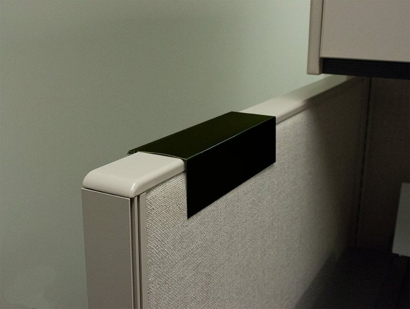 NapTags The Original Over the Cube - Quality Aluminum, Changeable Cubicle Nameplate Holder, Black Base, and Matte Black Name Plate Holder, (2" Cubicle Wall Depth) - Made in The USA - Image 2