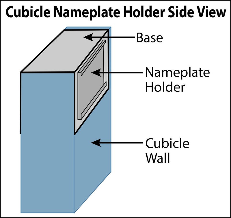 NapTags The Original Over the Cube - Quality Aluminum, Changeable Cubicle Nameplate Holder, Black Base, and Matte Black Name Plate Holder, (2" Cubicle Wall Depth) - Made in The USA - Image 4